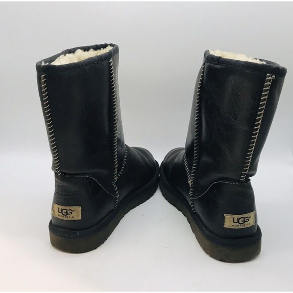 UGG Australia Oil Washed Sherpa Lined Leather Boots Women's 10 Waterproof Winter - Picture 8 of 13